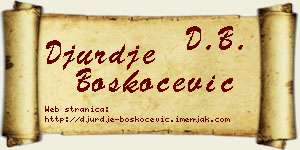 Đurđe Boškoćević vizit kartica